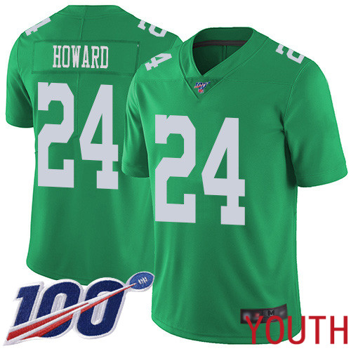 Youth Philadelphia Eagles #24 Jordan Howard Limited Green Rush Vapor Untouchable NFL Jersey 100th Season->youth nfl jersey->Youth Jersey
